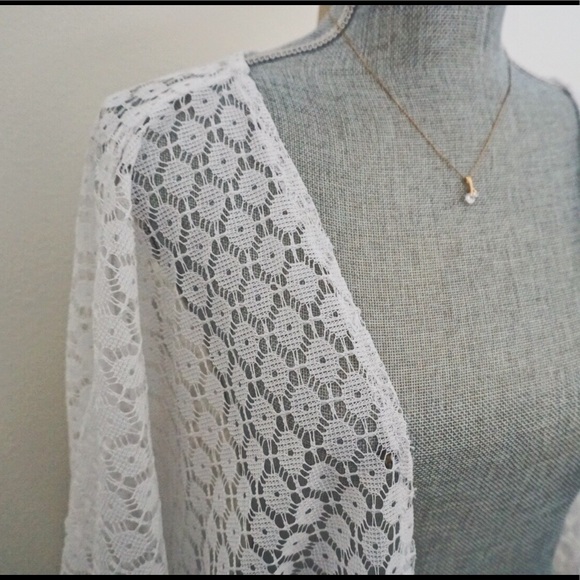 White Lace Swimsuit Coverup - Picture 3 of 8